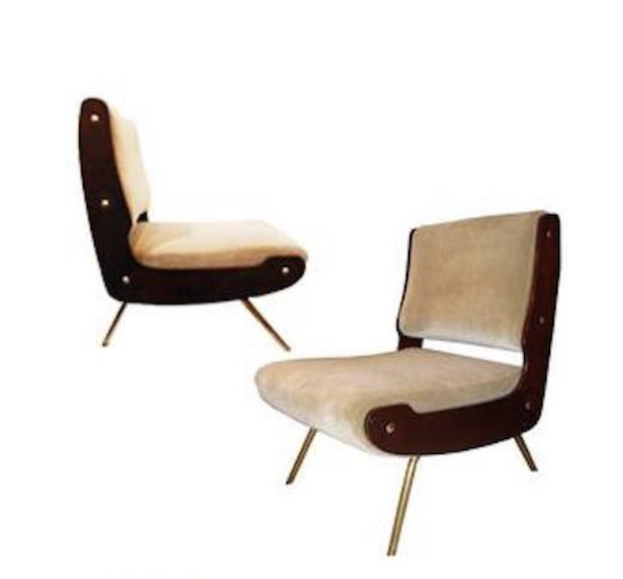 Gianfranco Frattini Pair of Mid Century Slipper Chairs