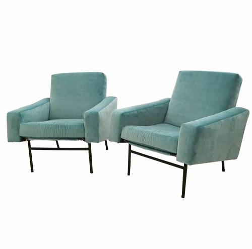 Pierre Guariche Pair of Mid-Century Club Chairs