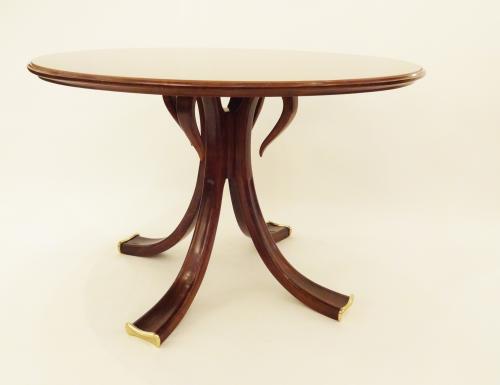 Osvaldo Borsani Rare and Important Center Table in Cherry and Glass