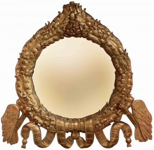 Grand Scaled Antique Russian Gilt Wall Mirror