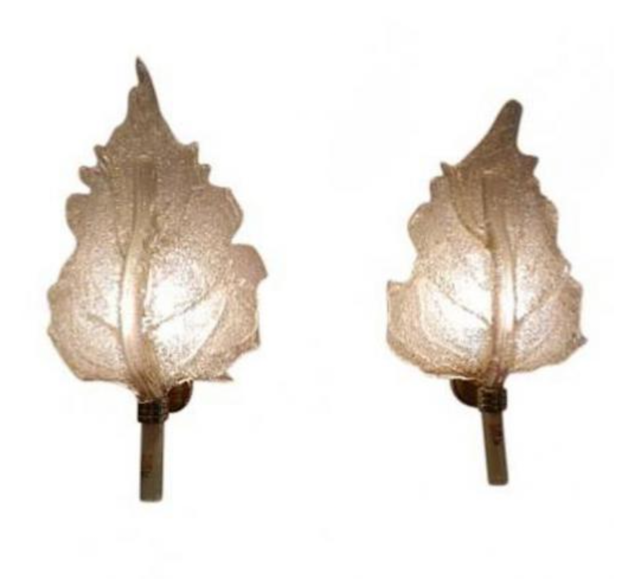 Barovier et Toso Pair of Murano Glass Wall Sconces