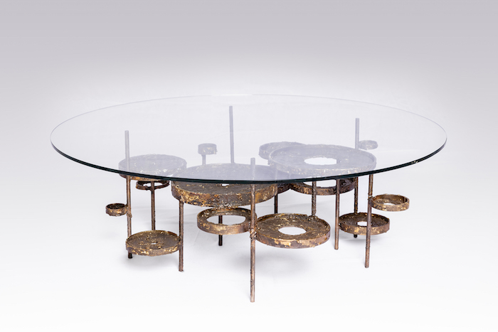The Moon Pool Cocktail Table By James, Glass Coffee Table Art Van