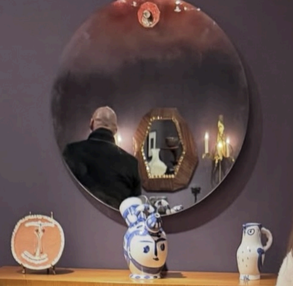 Red Horizon Wall Mirror by O.C. Studios, from the Ghost Mirror Series